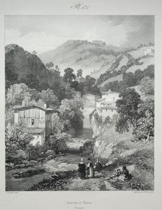 Viagens pitorescas e românticas na França antiga. Auvergne: Cachoeiras de Thiers de James Duffield Harding