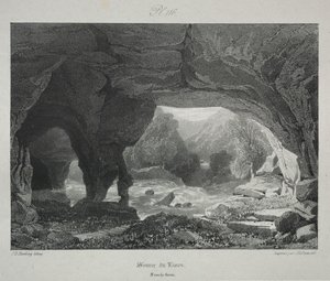 Viagens pitorescas e românticas na França antiga. Franche-Comté: Fonte da Lison de James Duffield Harding
