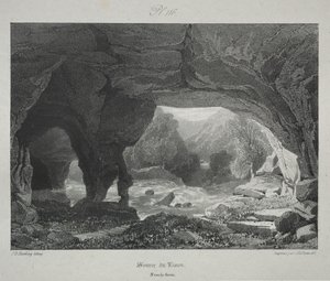 Viagens pitorescas e românticas na França antiga. Franche-Comté: Fonte da Lison de James Duffield Harding