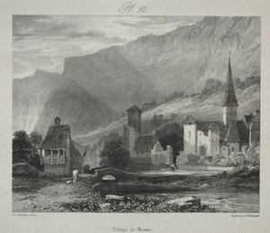 Viagens pitorescas e românticas na França antiga. Franche Comté: Abadia de Baume, Baume-les-Messieurs de James Duffield Harding