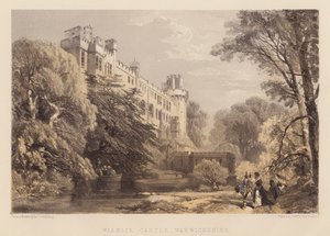 Castelo de Warwick, Warwickshire (aquatint) de James Duffield Harding