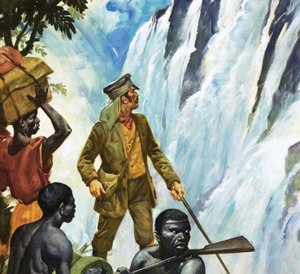 David Livingstone descobre as Cataratas Vitória de James Edwin McConnell