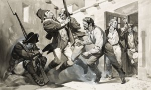 William Scoresby foge da prisão espanhola (guache sobre papel)