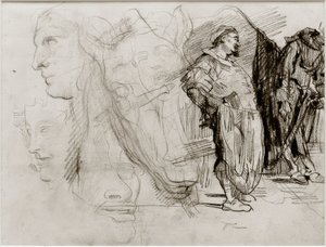 Dom Quixote e Cabeça de Cavalo de James Sidney Ensor