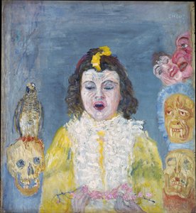 Rapariga com máscaras (comunhão) de James Ensor
