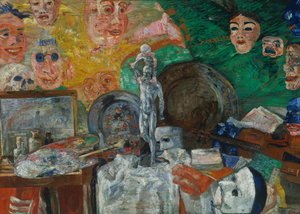 Natureza morta no estúdio ou Attributes of the Arts de James Ensor