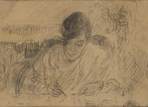 Mulher a escrever uma carta (irmã de Ensor) de James Ensor