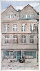 Vista do 2 Blackhorse Alley, Fleet Street, City of London, 1850