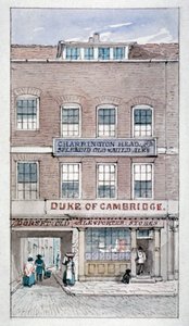 Vista da Taberna do Duque de Cambridge, Shoe Lane, City of London, c1840.                     de James Findlay
