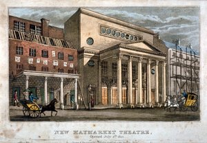 Vista do Haymarket Theatre, Westminster, Londres, 1821.                                             de James Findlay
