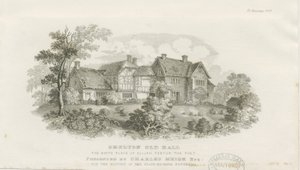 Shelton Old Hall: gravura em aço (vinheta), nd [c 1843] (impressão) de James Flewitt Mullock
