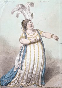 A Bravura Air, Mandane, publicado por Hannah Humphrey em 1801 (gravura à mão colorida)