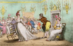 Uma sugestão larga de não significar dançar, publicada por Hannah Humphrey em 1804 (gravura à mão colorida)
