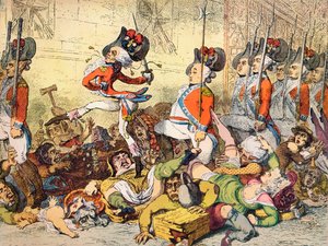Uma marcha para o Banco, 1787 de James Gillray