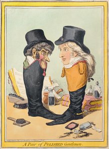 Um par de senhores polidos, publicado por Hannah Humphrey em 1801 (gravura à mão colorida)