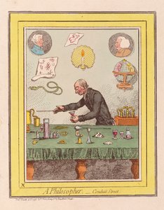 Um filósofo: Conduit Street, pub. 1796 (gravura colorida à mão)
