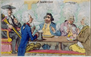 A Smoking Club, publicado por Hannah Humphrey em 1793 (gravura à mão colorida)