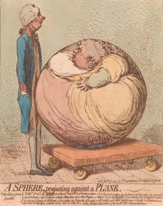 A Sphere, Projecting Against a Plane, 3 de Janeiro de 1792., 3 de Janeiro de 1792. de James Gillray
