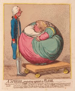 Uma esfera projetando contra um plano, bar. 1792 (gravura colorida à mão)