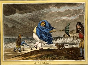 Um Squall, pub. H Humphrey, Londres, 1810 (gravura colorida à mão)