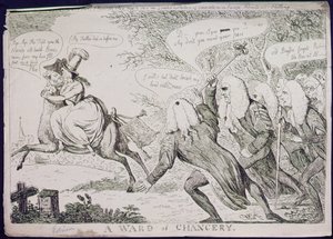 A Ward of Chancery, publicado pela S.W. Fores (gravura) de James Gillray