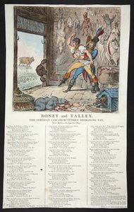 Boney e Talley, The Corsican Carcase-Açougueiros Reckoning Day - No Quarter Day !, pb. 1803 (gravura colorida à mão)