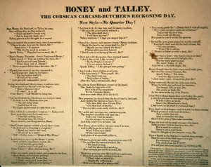 Boney e Talley, O Cárcere Carcase - Açougueiros Reckoning Day, publicado por Hannah Humphrey, 1803 (texto de balada acompanhando 253713) de James Gillray