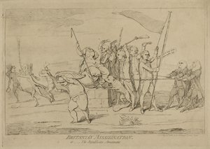 Britannia s Assassination or The Republican "s Amusement, publicado em 10 de maio de 1782 de James Gillray