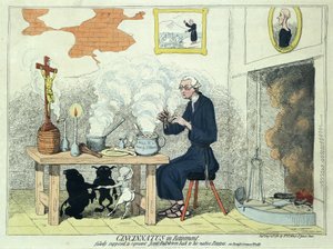 Cincinnatus em aposentadoria, pub. 1782 (gravura colorida à mão)