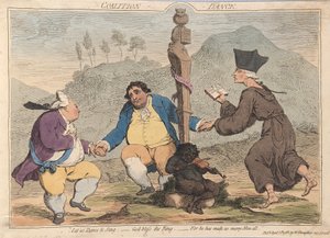 Dança da Coalizão, pub. 1785 (gravura colorida à mão) de James Gillray