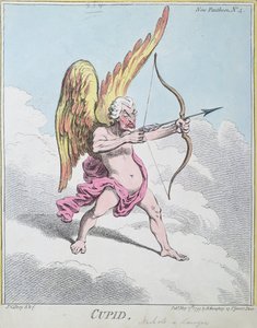 Cupido, publicado por Hannah Humphrey em 1799 (gravura à mão colorida)