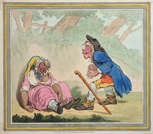 Cymon und Iphigenia, publicado por Hannah Humphrey em 1796 (gravura à mão colorida)