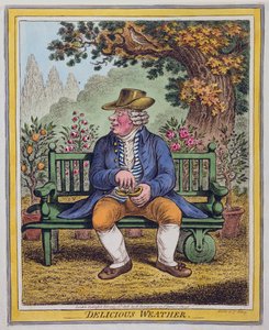 Tempo delicioso, publicado por Hannah Humphrey em 1808 (gravura à mão colorida)