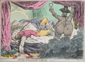 Duke William&39;s Ghost, publicado por Hannah Humphrey em 1799 (gravura à mão colorida)