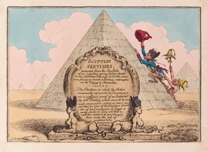 Esboços egípcios, pub 1799 (gravura colorida à mão)