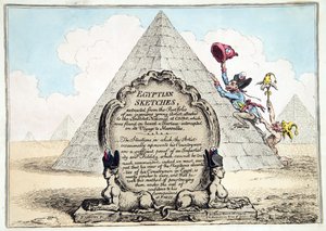 Esboços egípcios, publicado Hannah Humphrey em 1799 (gravura à mão colorida)