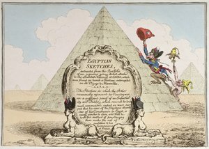 Esboços Egípcios, publicado por Hannah Humphrey em 1799 (gravura à mão colorida)