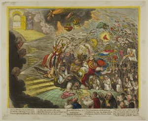 Fim da farsa irlandesa da emancipação católica de James Gillray