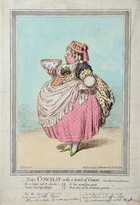 Digite Cowslip, com uma tigela de creme, publicado por Hannah Humphrey em 1795 (gravura à mão colorida)