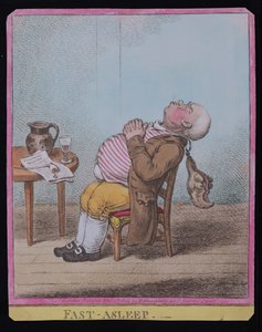 Adormecido, publicado por Hannah Humphrey em 1806 (gravura à mão colorida) (ver também 189789)