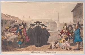 Personagens flamengos, pub. 1822 (gravura colorida à mão)