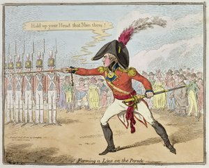 Formando uma linha no desfile, publicado por Hannah Humphrey em 1801 (gravura à mão colorida)