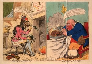 Liberdade francesa. Escravidão Britânica, 1792 de James Gillray