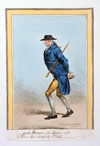 &39;Gentle Manners, com afetos leves, em Wit um homem, Simplicity a Child&39;, publicado por Hannah Humphrey em 1798 (gravura à mão colorida)