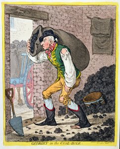 Georgey no Coal-Hole, publicado por Hannah Humphrey em 1801 (gravura à mão colorida)