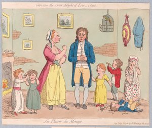 Dê-me o doce deleite do amor, um pego, pub. 1781 (gravura colorida à mão)