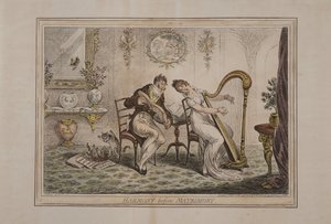 Harmonia antes do Matrimônio, publicado por Hannah Humphrey, 1805 (gravura à mão colorida)