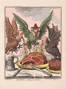 Harpyes profanando a festa, bar. 1799 (gravura colorida à mão)