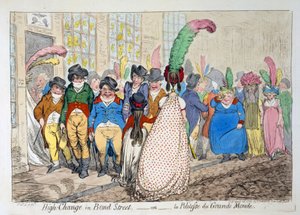 Alta Mudança na Bond Street ou A Polidez do Grande Mundo, 1796 (gravura colorida à mão)
