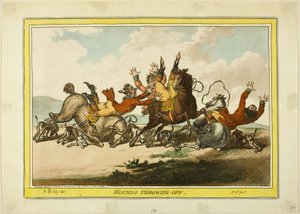 Cães de caça que se atiram de James Gillray